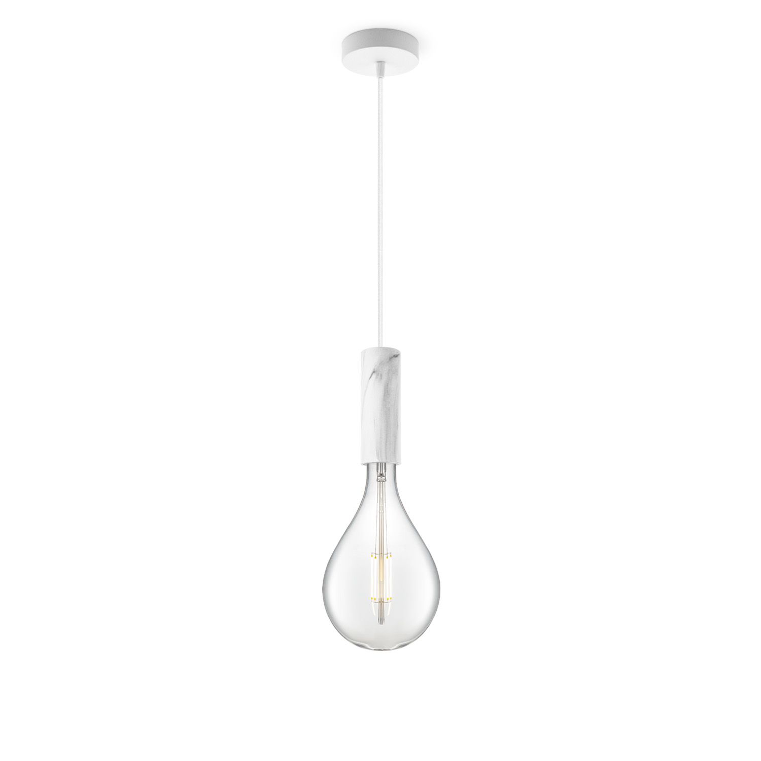 Saga Hanglamp met Marmerlook – Helder Design voor Moderne Interieurs
