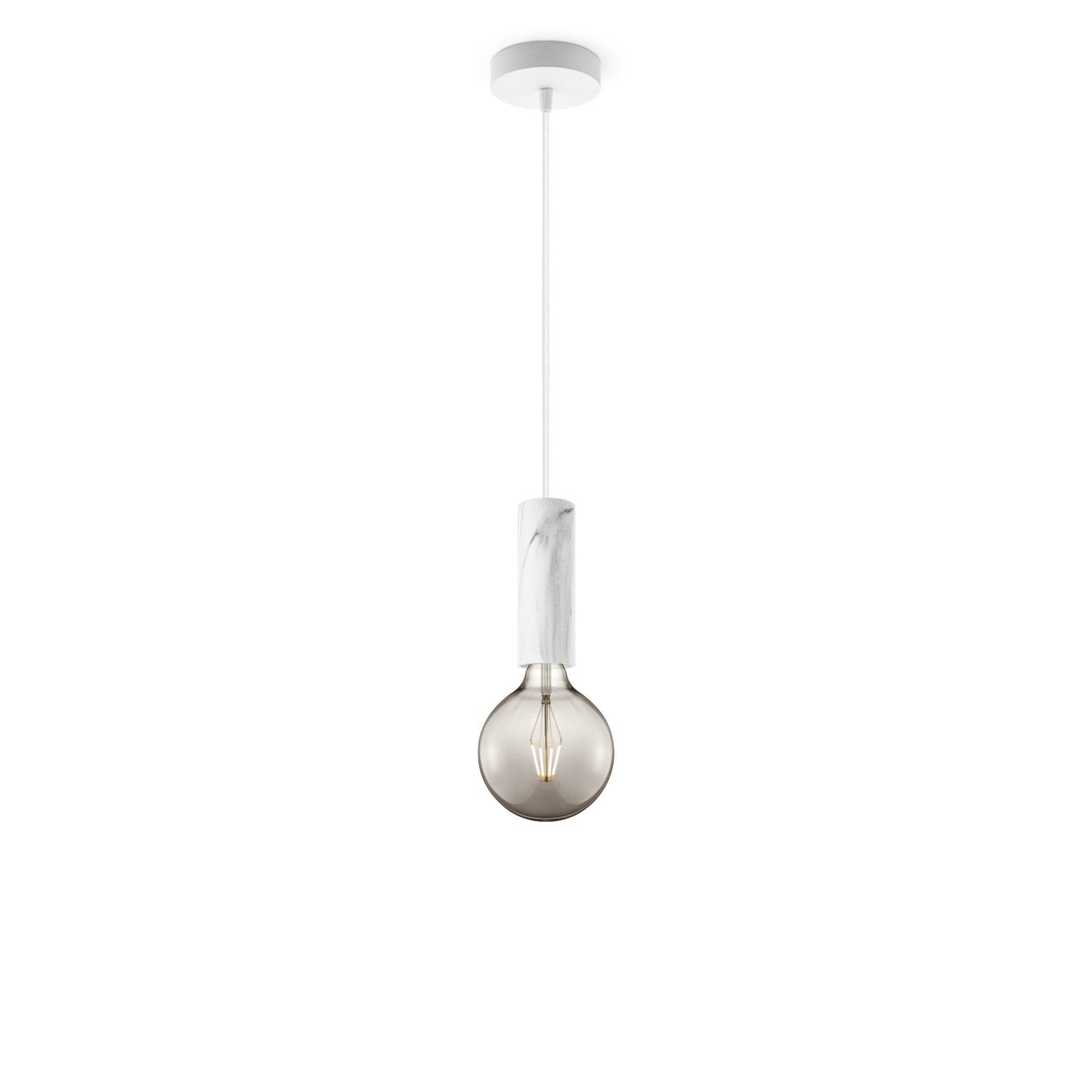 Saga marmer Globe hanglamp – tijdloze elegantie met vintage LED‑licht