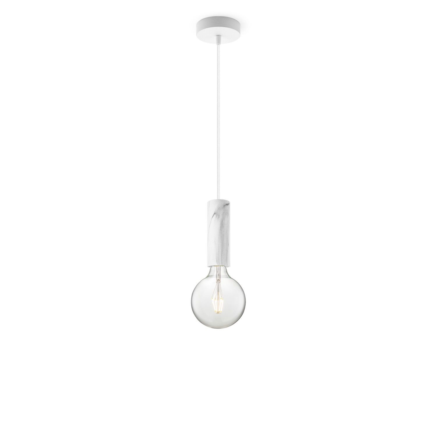 Saga Marmer Hanglamp – Moderne LED Pendellamp met Zacht Snoer – Home Sweet Home