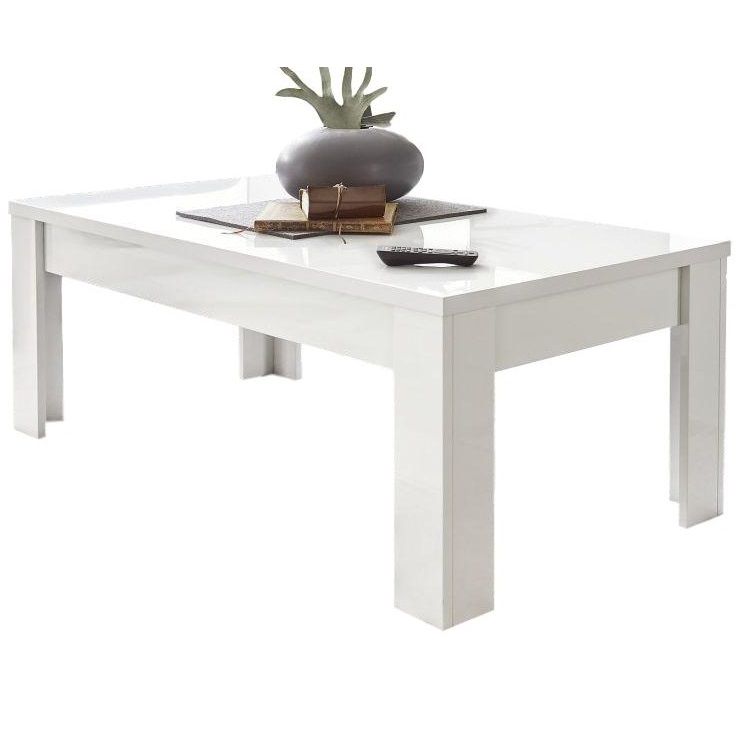 Salontafel Dama – Moderne Hoogglans Witte Tafel (122 cm)