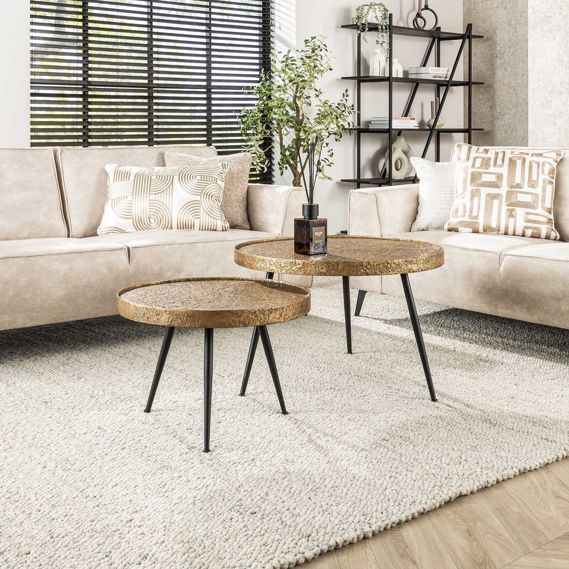 Salontafel Derrick – Antiek brons set van 2, modern & tijdloos