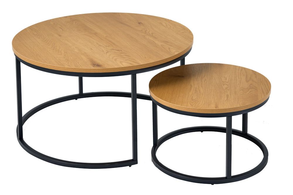 Salontafel Elegance – set van 2 in wild eikenlook, 80 cm