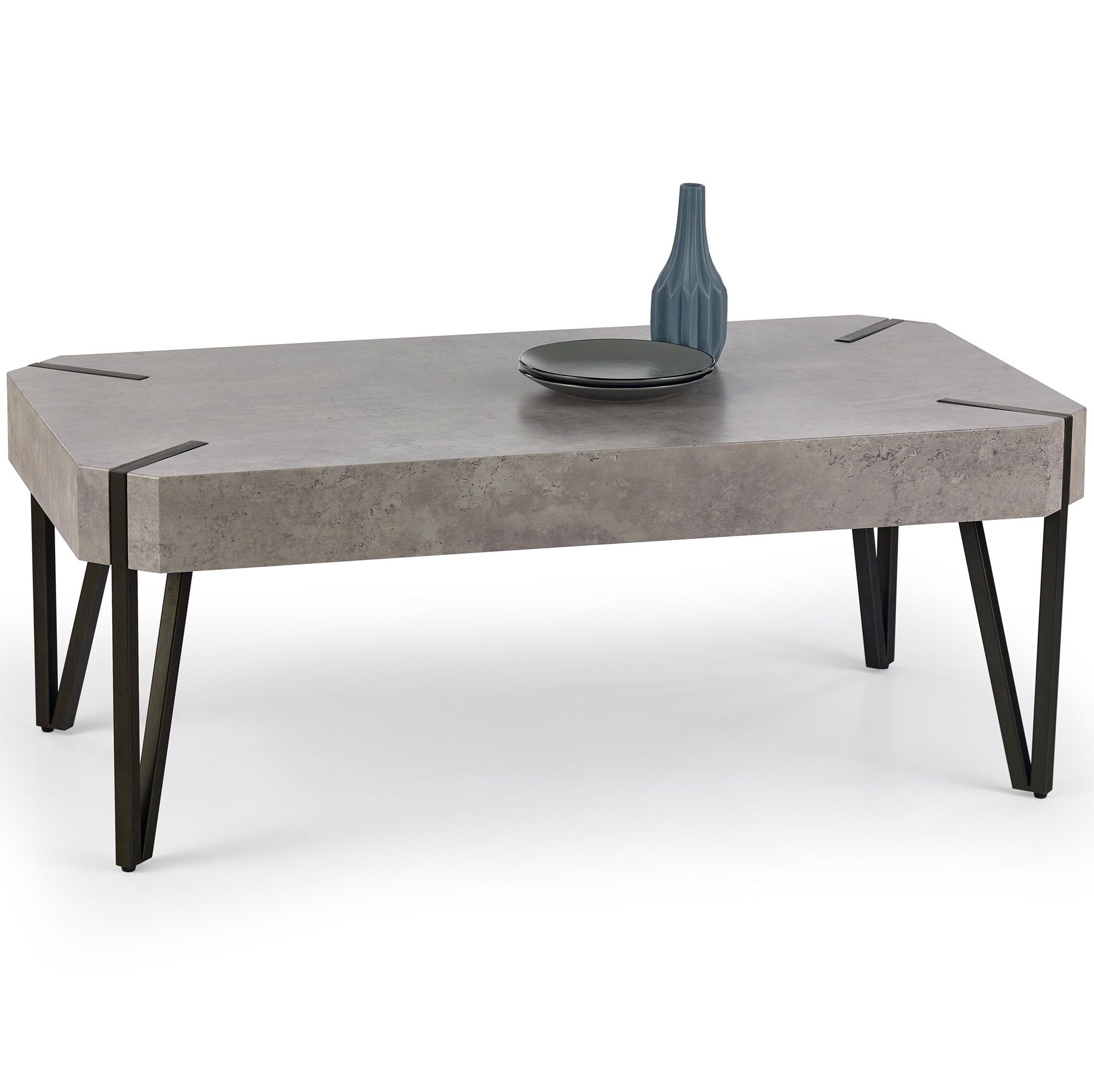 Salontafel Emily – Strakke grijze betonnen look, 110 cm breed, van Home Style