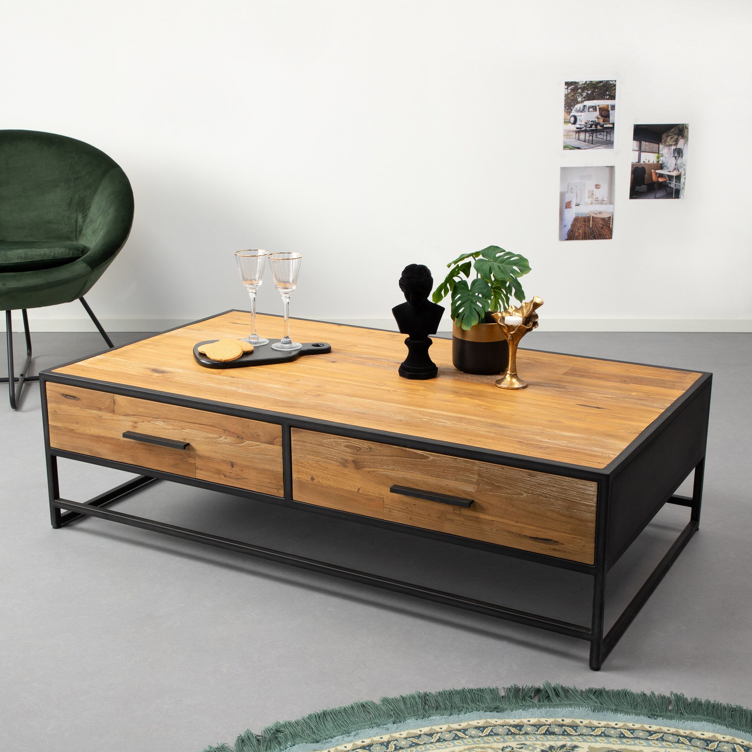 Salontafel Manilla van Sohome – Stijlvolle teak & industrieel staal