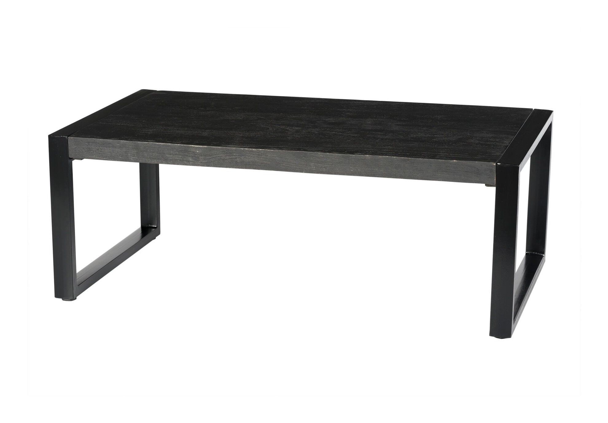 Salontafel Norris – Strakke moderniteit in zwart mangohout en staal