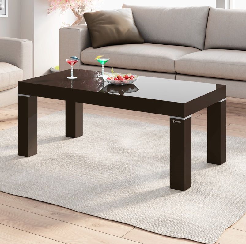 Salontafel PR – 120 cm, hoogglans bruin, modern design van Hubertus Meble