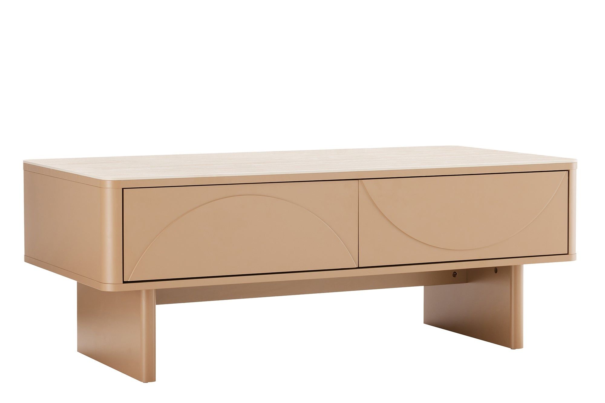 Salontafel Savoy 120 cm – 3D naturel met travertijnmarmerlook