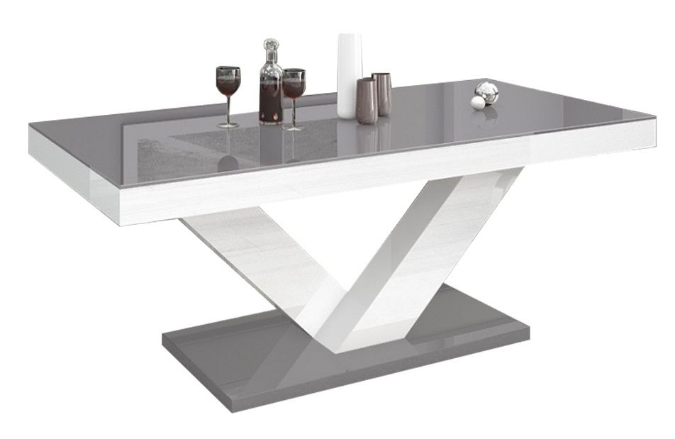 Salontafel Victoria Mini 120 cm – Hoogglans grijs met wit