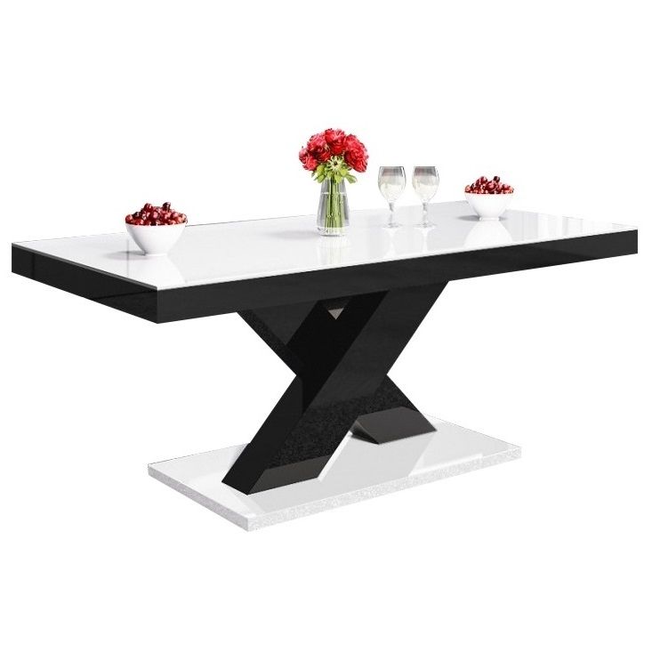 Salontafel Xenon mini 120 cm – Hoogglans wit met zwart – Stijlvolle en robuuste woonaccessoire