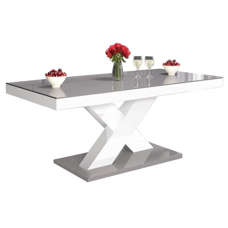 Salontafel Xenon Mini – Hoogglans grijs‑wit, 120 cm breed