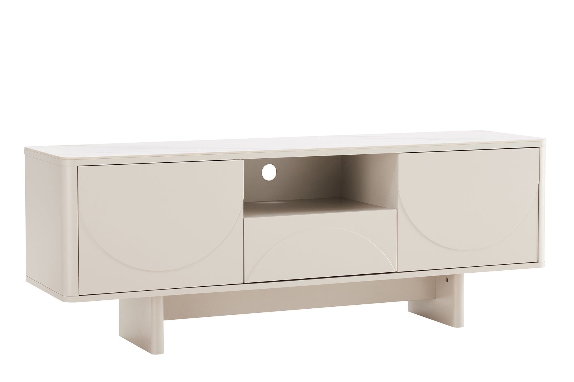 SAVOY 150 cm 3‑D TV‑meubel met wit marmeren blad – modern design van Invicta Interior