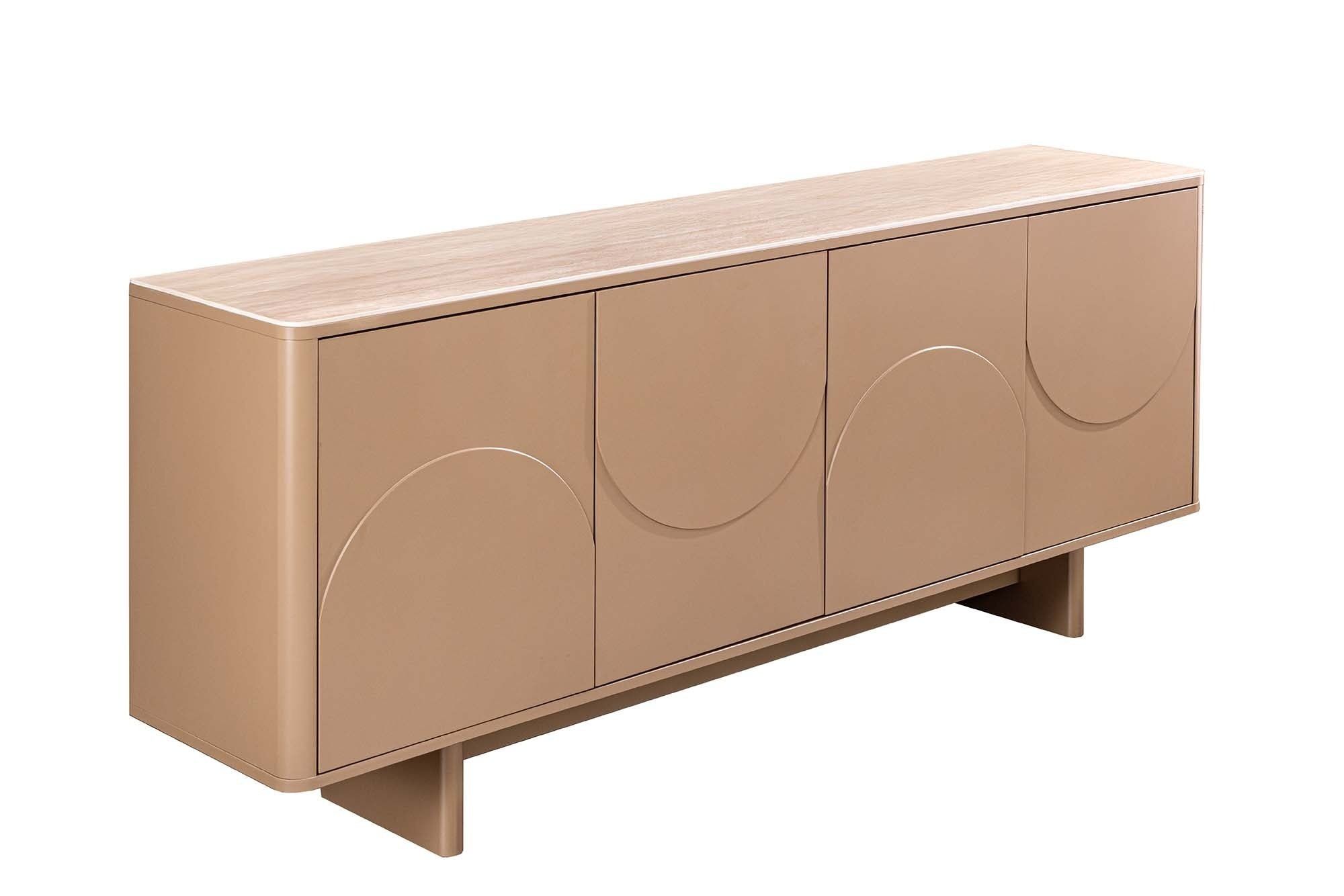 SAVOY Dressoir 180 cm – Natuurlijke 3D look met travertijnmarmeren keramisch blad