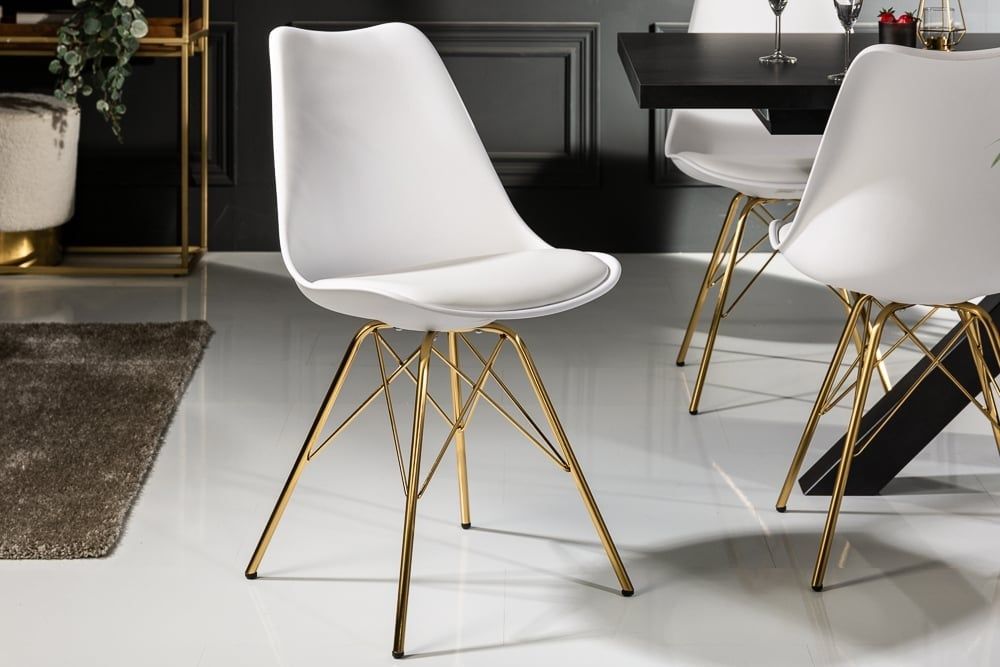 SCANDINAVIA Meesterstuk Eetkamerstoel met Witgouden Poten – Modern Design van Invicta Interior