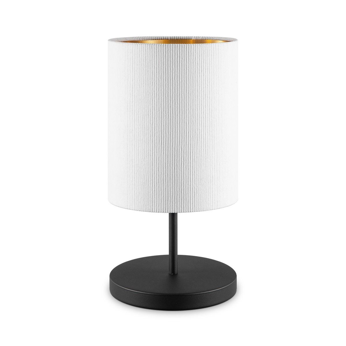 Scandinavische Corduroy Tafellamp – Witte Cilinder met E27 Fitting