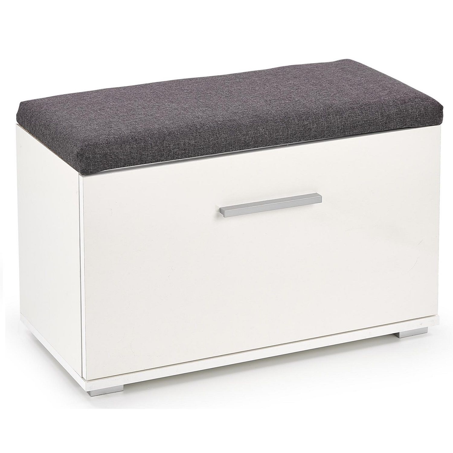 Schoenenbank Lima – Strakke, witte opbergbank van 70 cm (hoogglans)