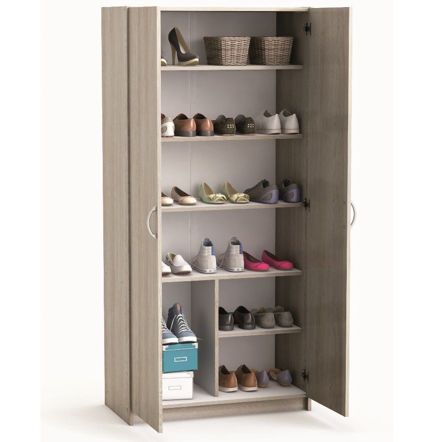 Schoenenkast Fortus 80×170 cm – Praktische opbergkast in warme Shannon eiken