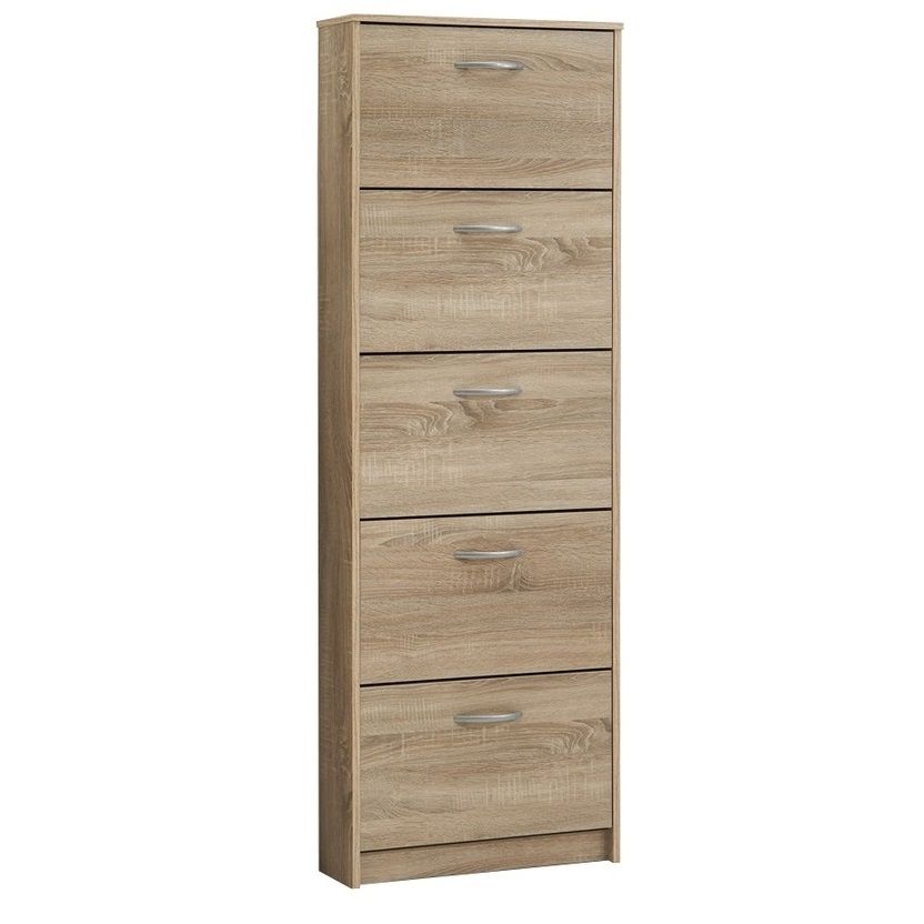Schoenenkast Step – 168 cm hoog in warme eikenlook