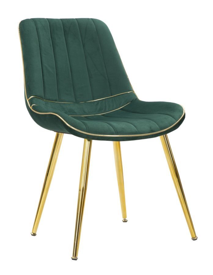 Set van 2 stijlvolle Paris designer stoelen in groen‑goud – Mauro Ferretti