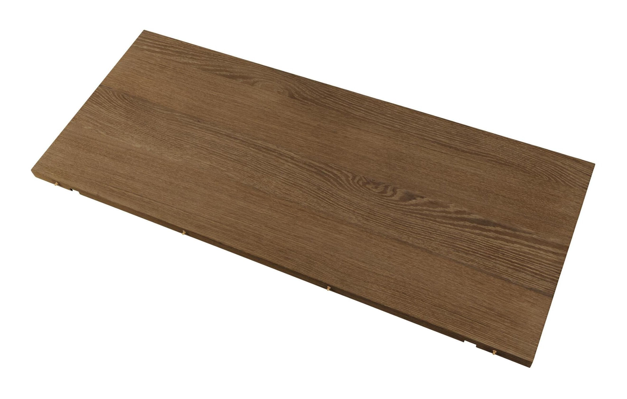 Set van 2 verlengbladen voor ronde eettafel Mads – Moderne uitbreiding in gerookt eikenfineer
