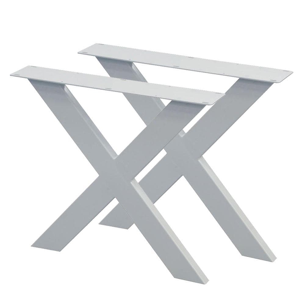 Set van 2 witte stalen tafelpoten – 75 × 4 cm, 72 cm hoogte – Furniture Legs Europe