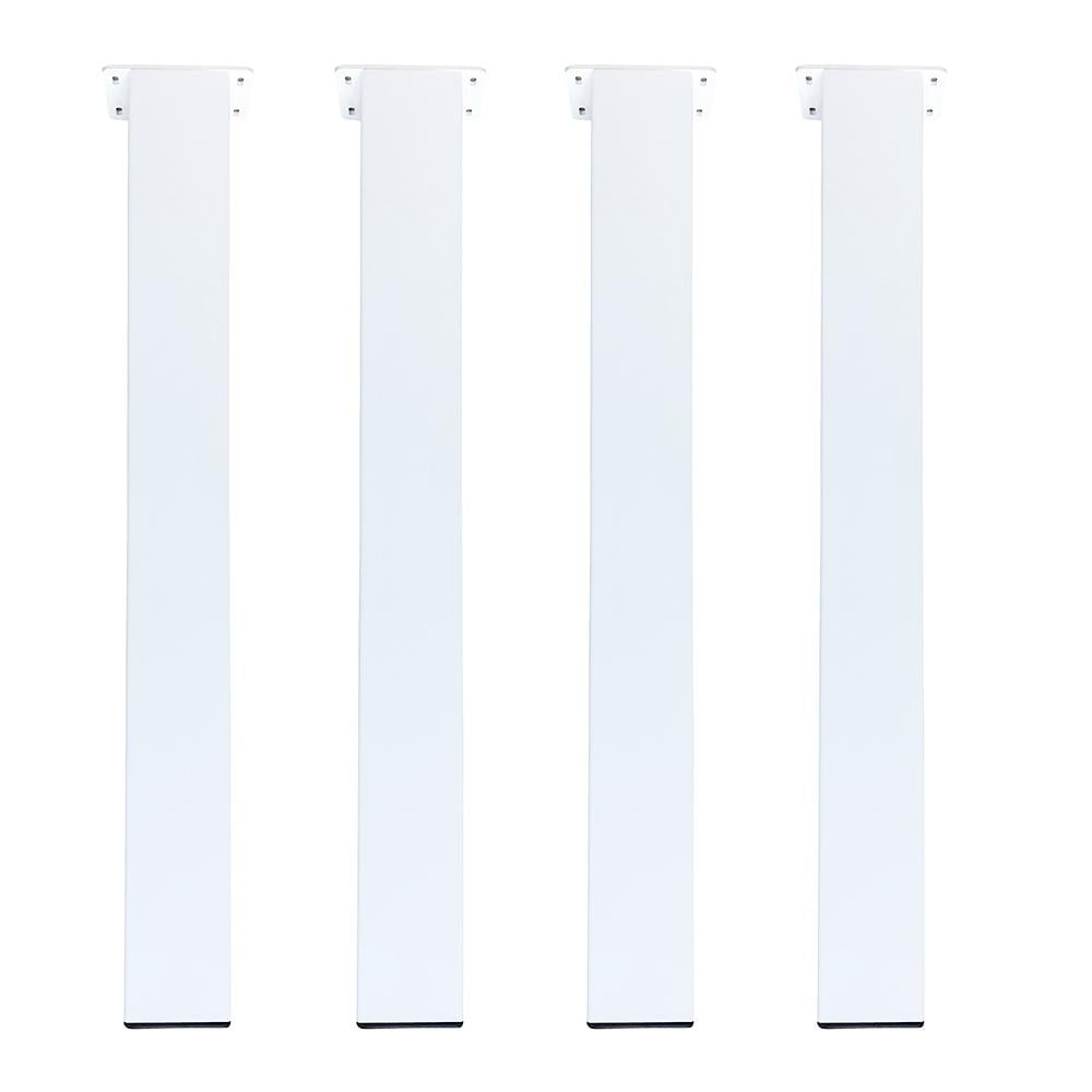 Set van 4 Witte Stalen Tafelpoten 8 × 8 cm, 72 cm Hoog – Furniture Legs Europe