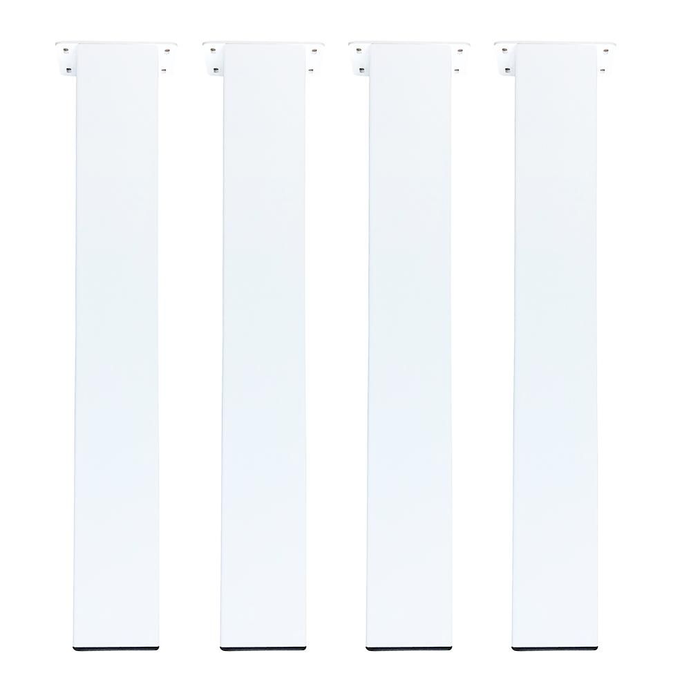Set van witte stalen tafelpoten 10×10 cm – 4 stuks, 72 cm hoog