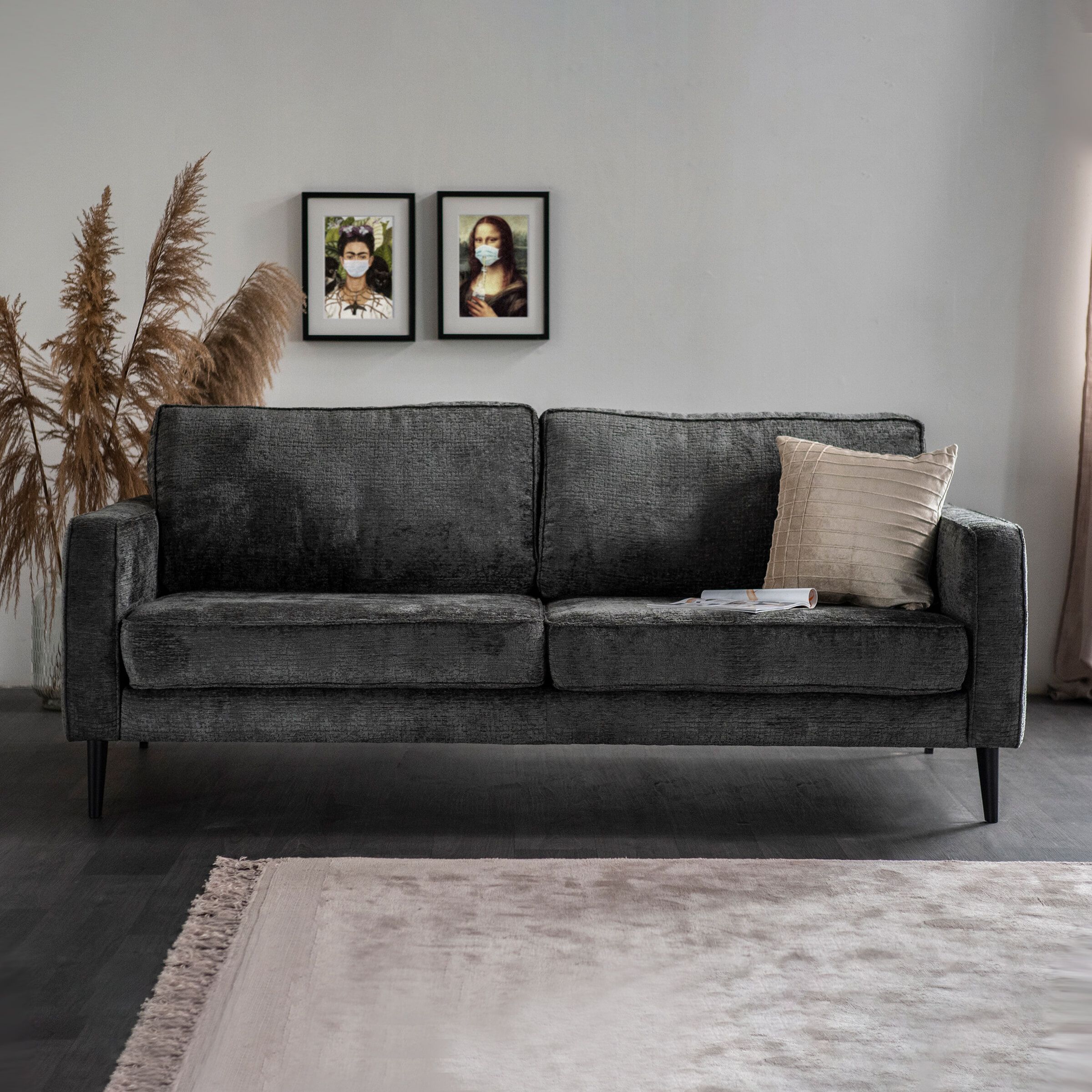 SEVN Paulette 4-zits Bank – Luxe Chenille in Donkergrijs