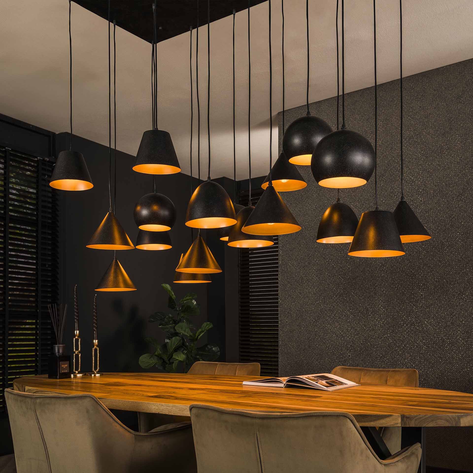 Shandell Artic Black Hanglamp – Elegante 18‑lampen Installatie voor Veel Natuurlijk Licht
