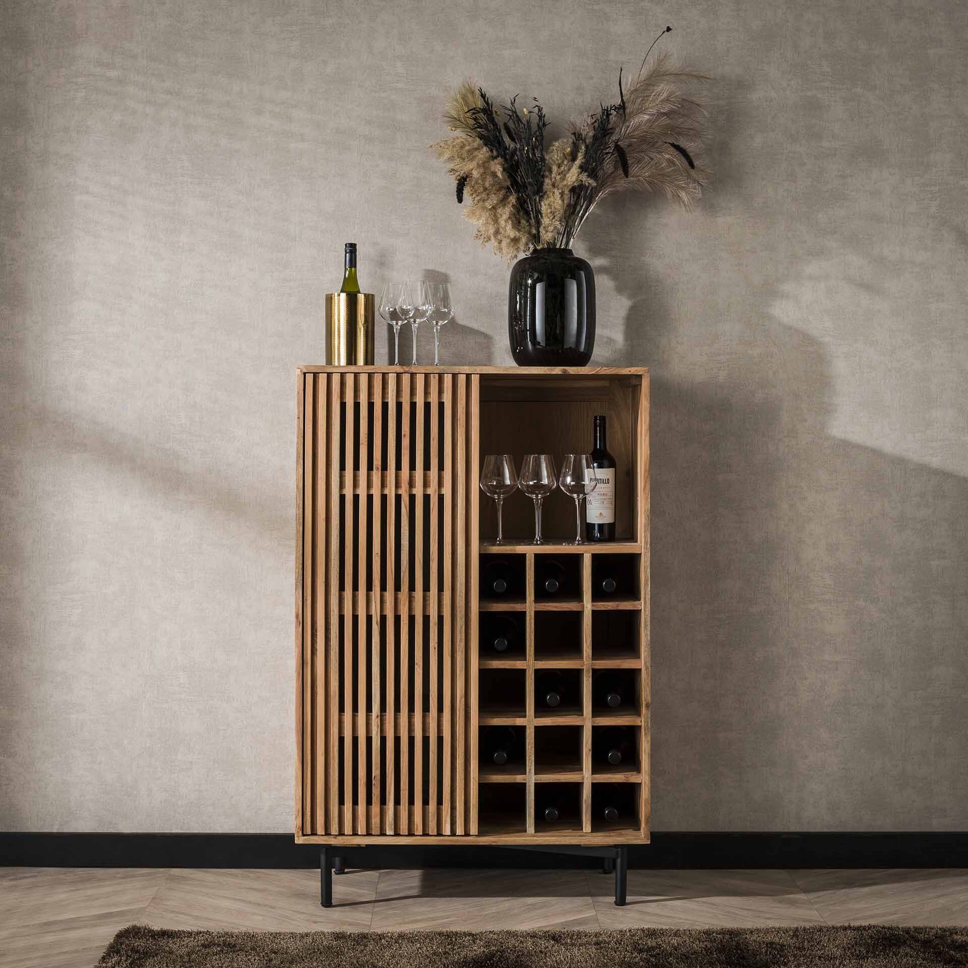 Sharolyn – Design Wijnkast van Massief Acaciahout voor 15 Flessen
