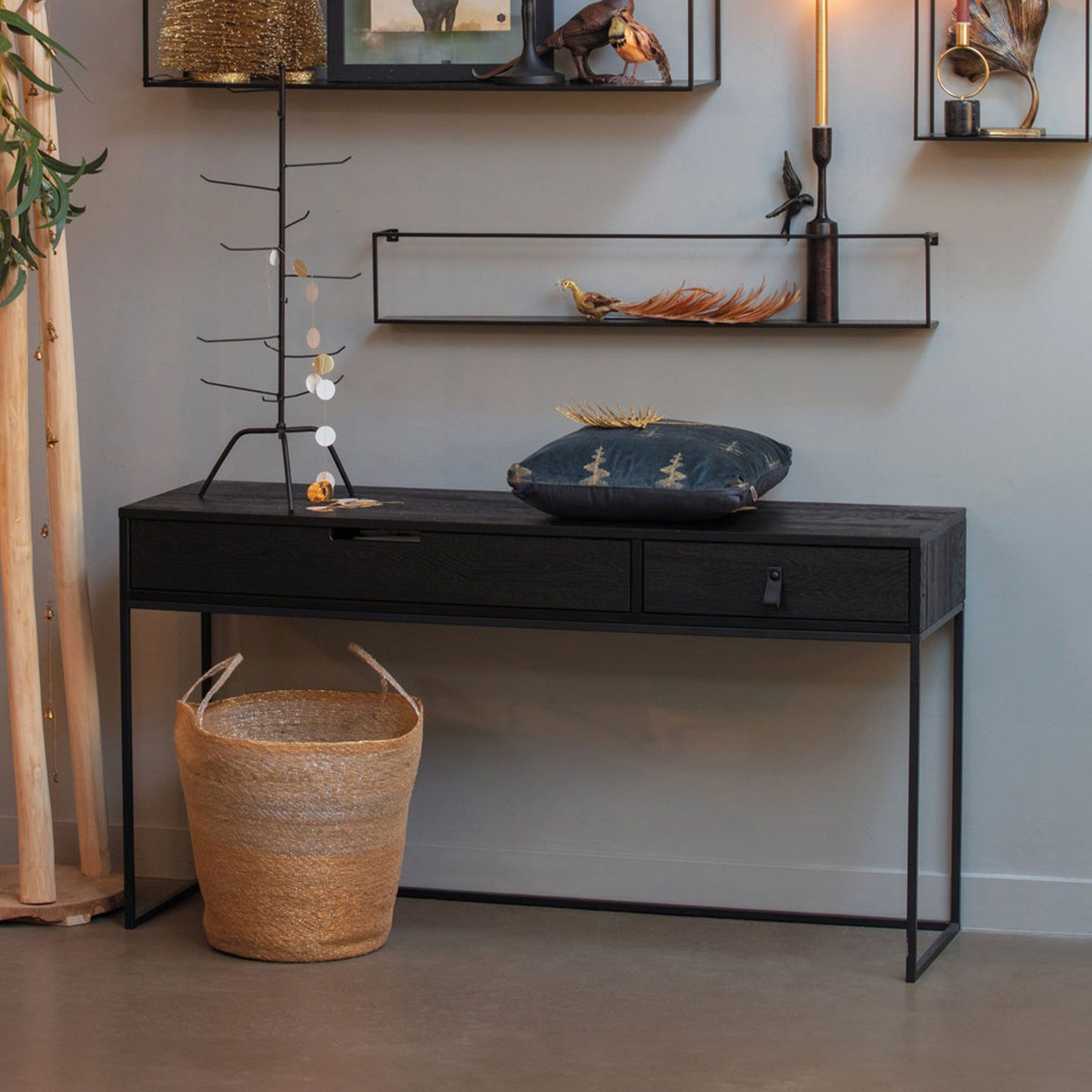 Silas Zwart Sidetable 140 cm – Stijlvol en Functioneel voor elke Woonruimte