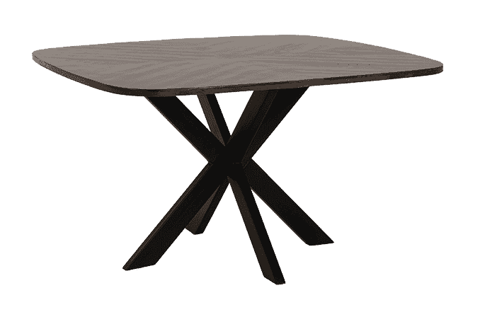 Silvi Mangohout Eettafel 130×130 cm – Strak Zwart Ovaal Design van Tower Living