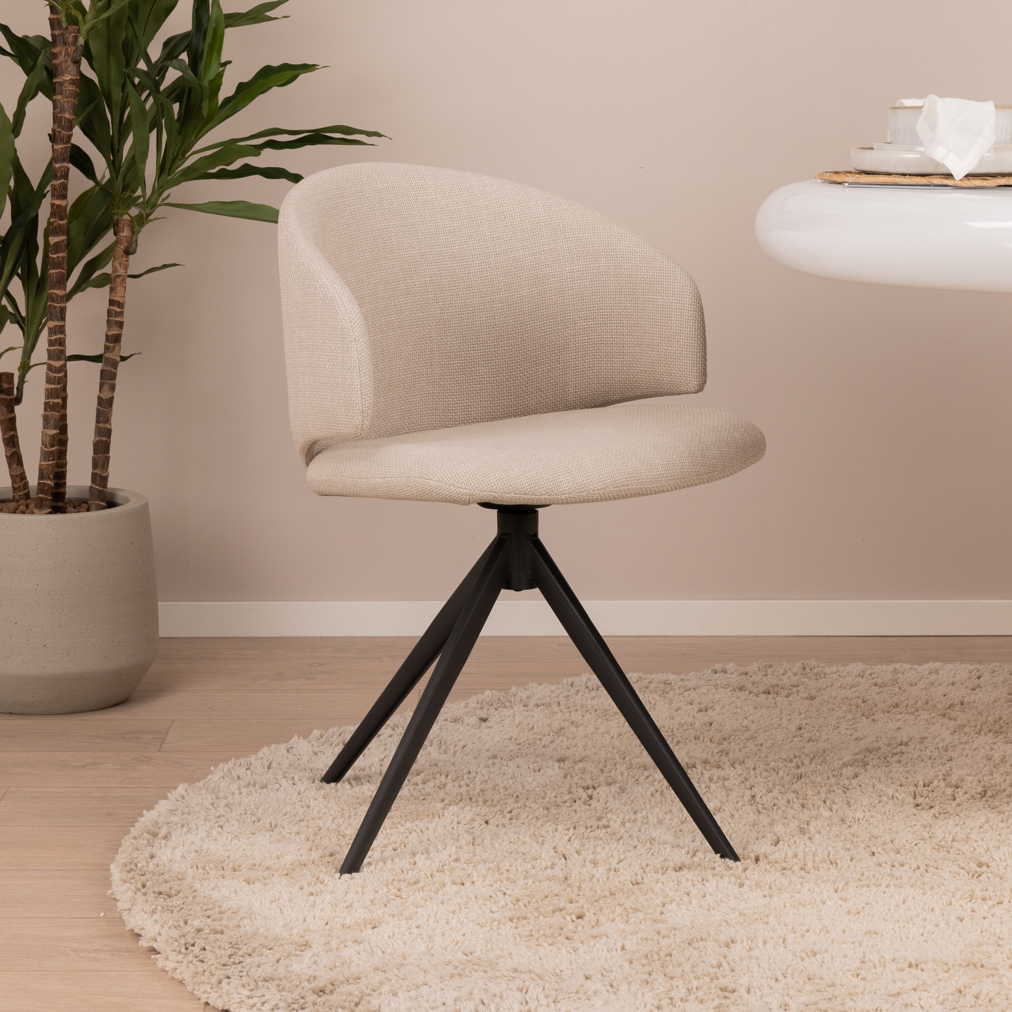 Sohome Draaibare Eetkamerstoel Layla – Tijdloos Beige Design voor elke Eettafel
