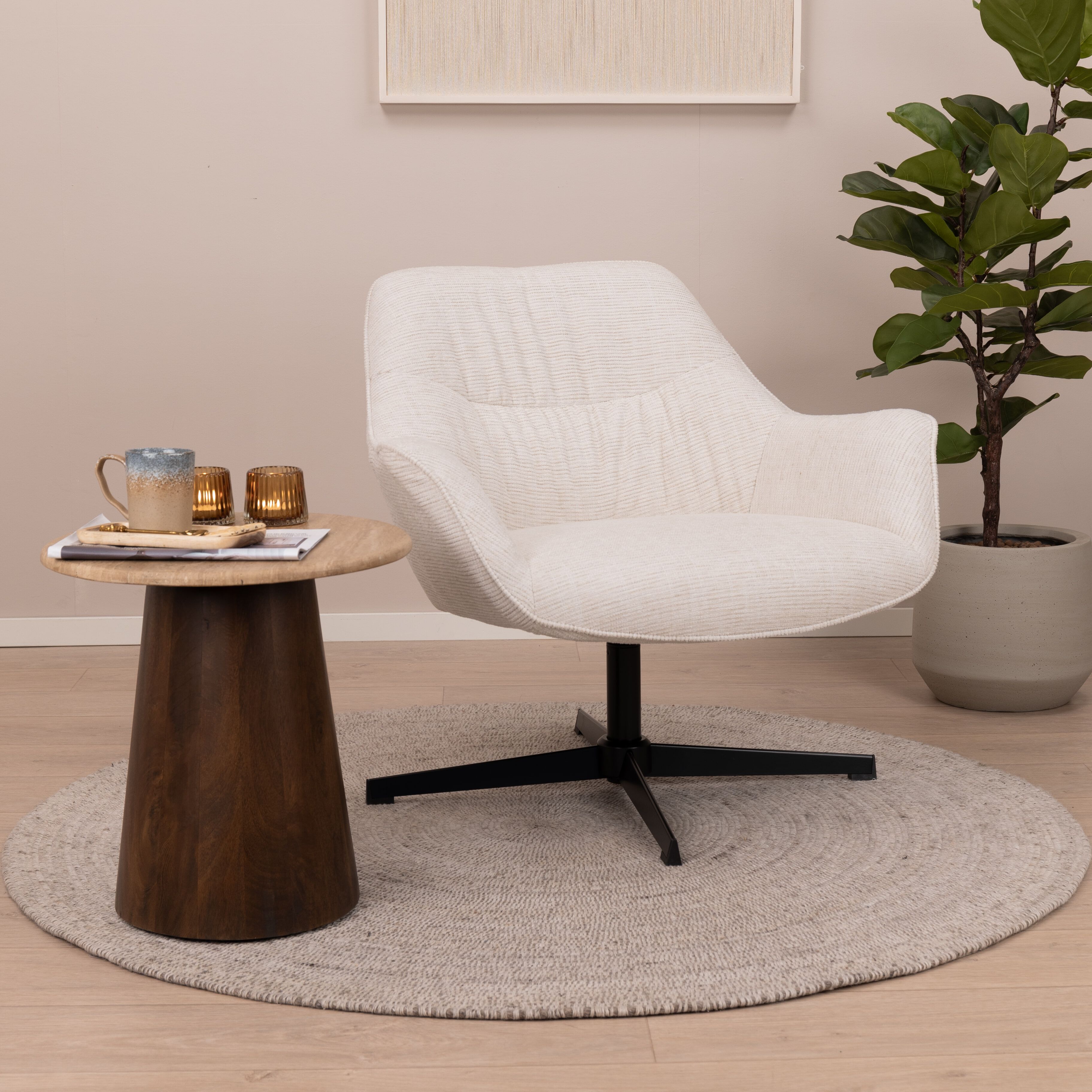 Sohome Draaifauteuil Dahlia – Elegante Rotatie in Sand of Greige