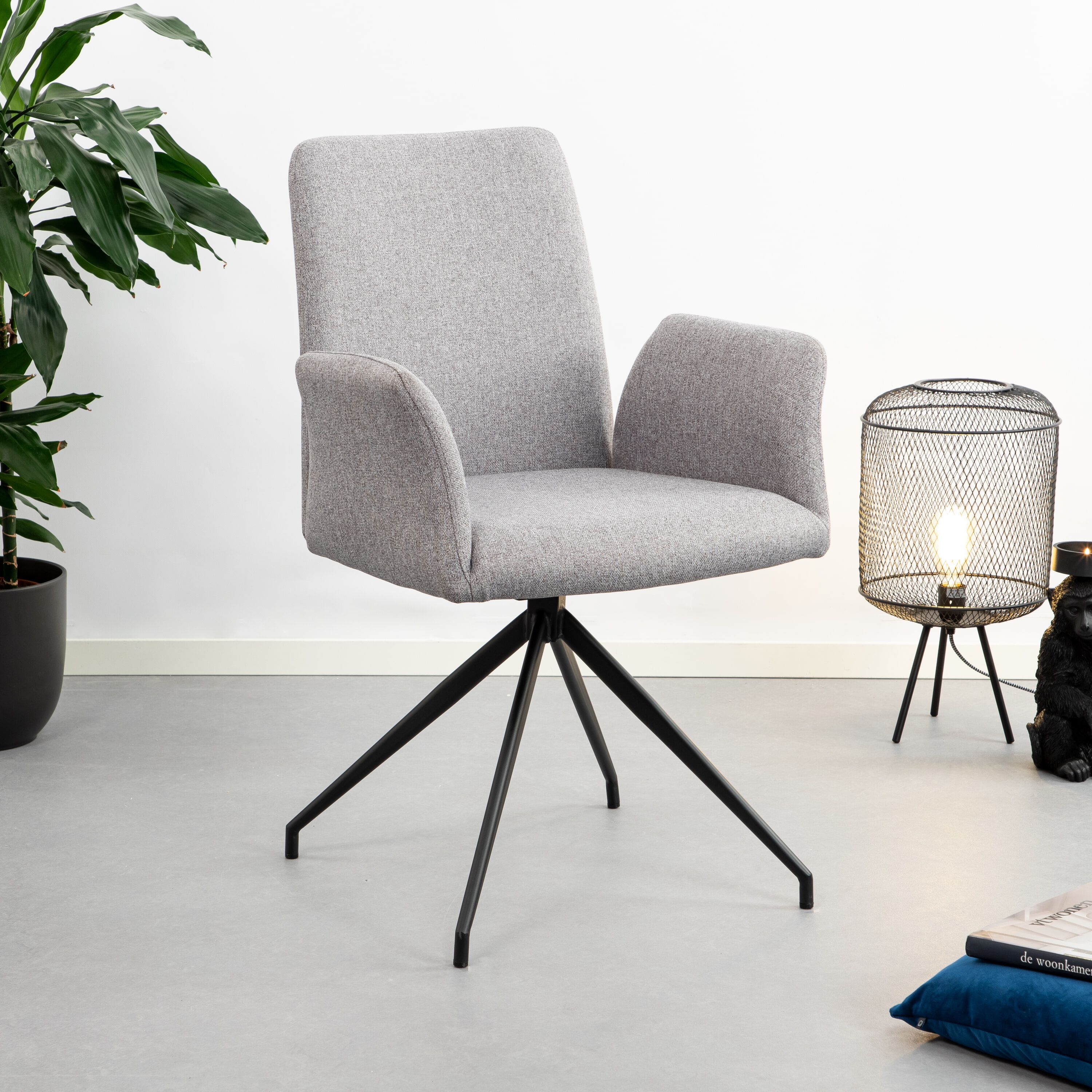 Sohome eetkamerstoel Ulf – Draaibaar in lichtgrijs voor een stijlvol en comfortabel diner
