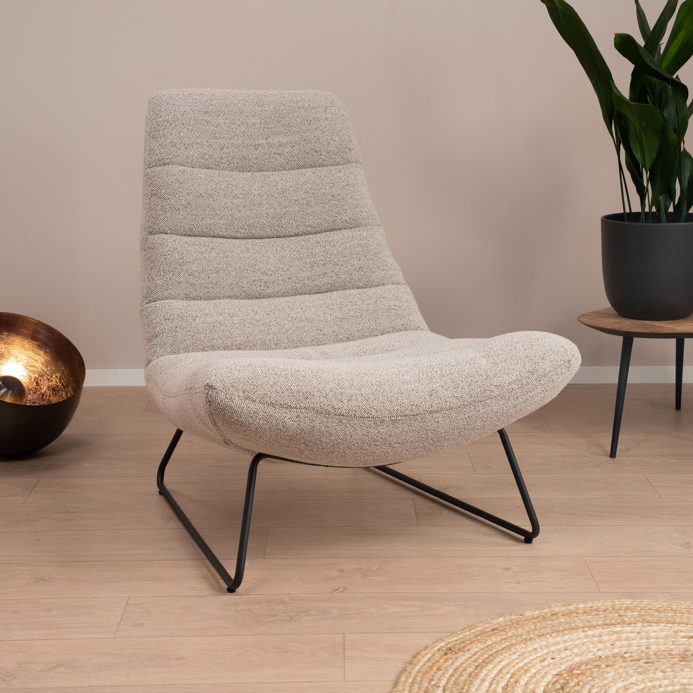 Sohome Fauteuil Otis Bouclé – Luxe lounge in zachte beige tint