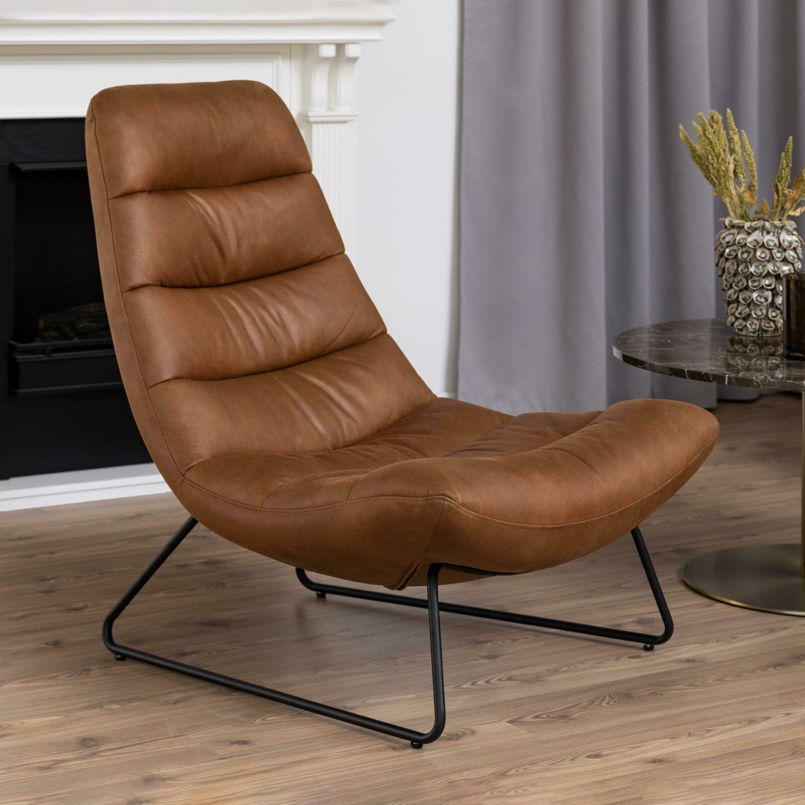 Sohome Otis Eco‑leder Fauteuil – Moderne Bruine Lounge voor Stijlvol Comfort