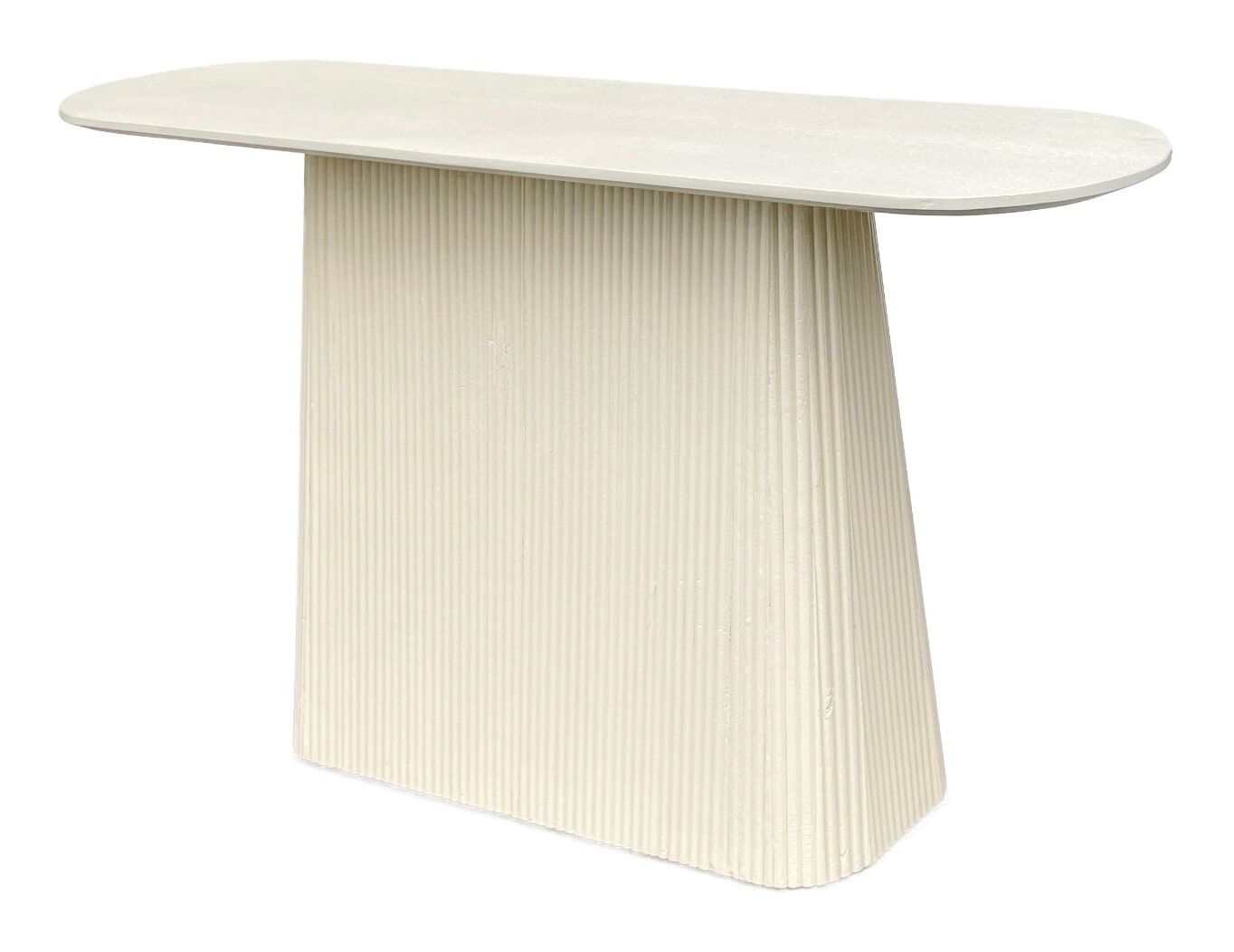 Sohome Ovale Sidetable Puck – Ivoorkleurig Mangohout, 140 cm