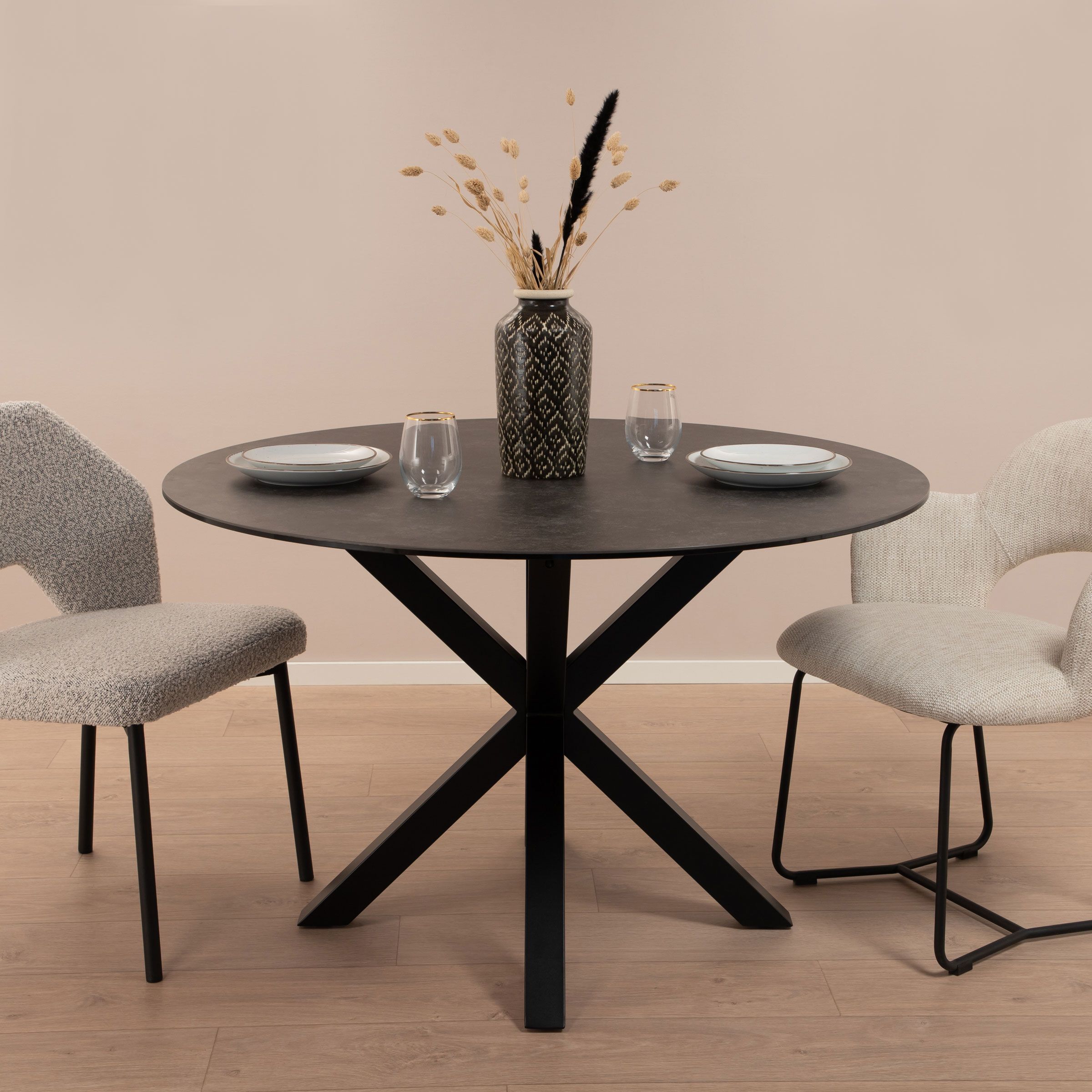 Sohome Parker Ronde Eettafel 120 cm – Stijlvol Zwart Keramiek