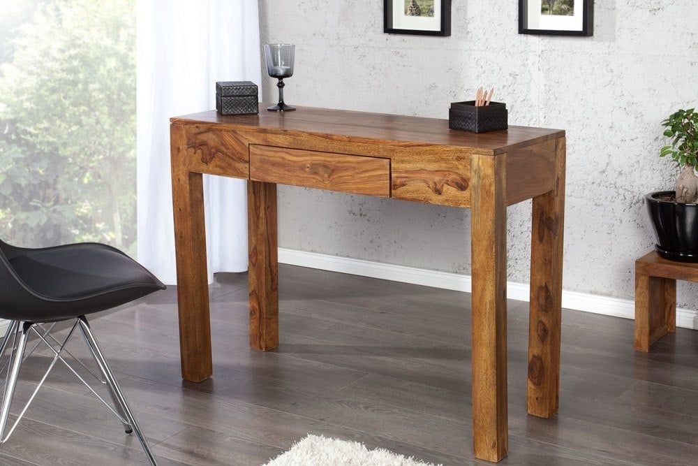 Solide secretaire MAKASSAR – Elegante 100 cm Sheesham console‑bureau van Invicta Interior