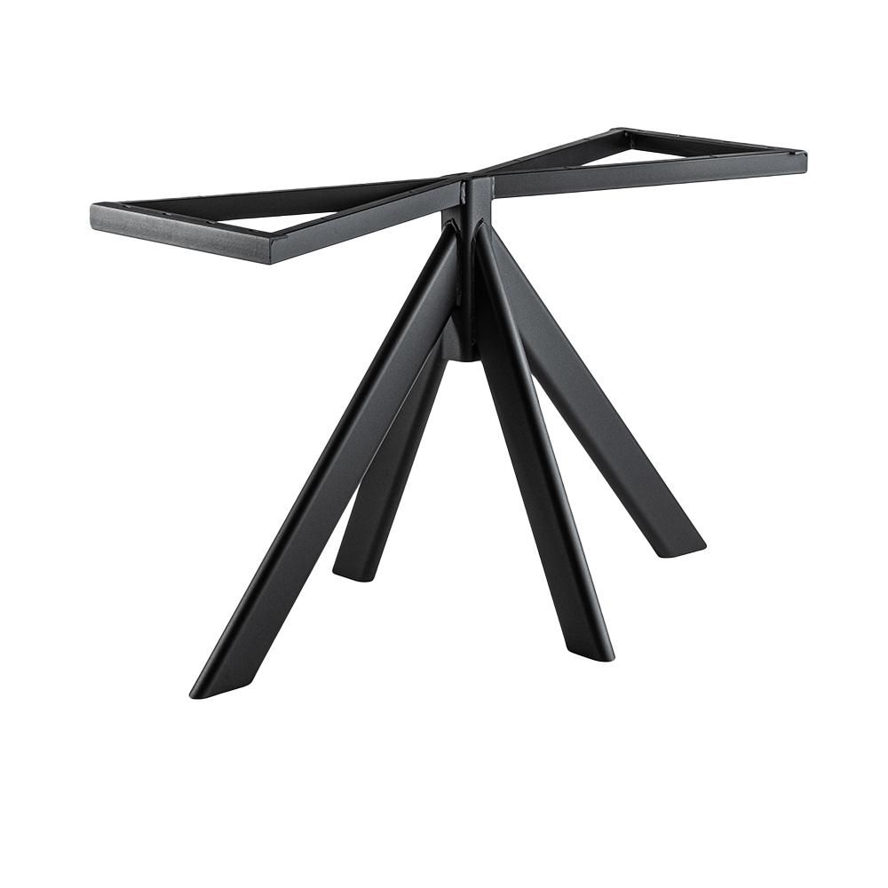 Staalonderstel zwart met ovale koker – 138 × 78 cm, 73 cm hoog