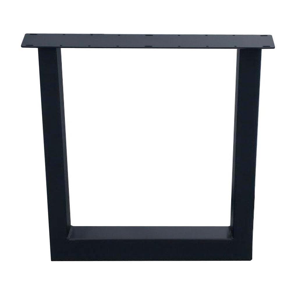 Stalen buiten‑U tafelpoot Zwart – 75×10 cm, 72 cm hoog (10×10 cm)