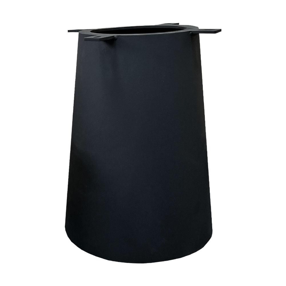 Stalen conische salonpot met zwarte afwerking – 30 × 30 cm, 37 cm hoog