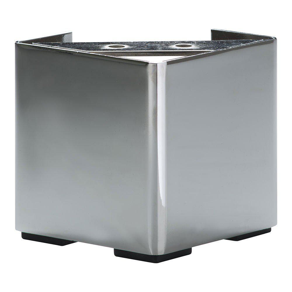 Stalen meubelpoot chroom 10 × 10 cm – strakke basis voor elk meubel