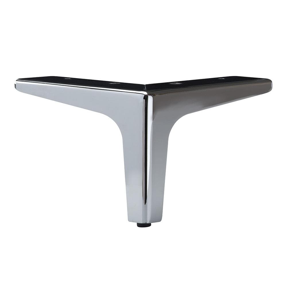 Stalen meubelpoot chroom – 13,5 × 13,5 cm, 10 cm hoog – Furniture Legs Europe