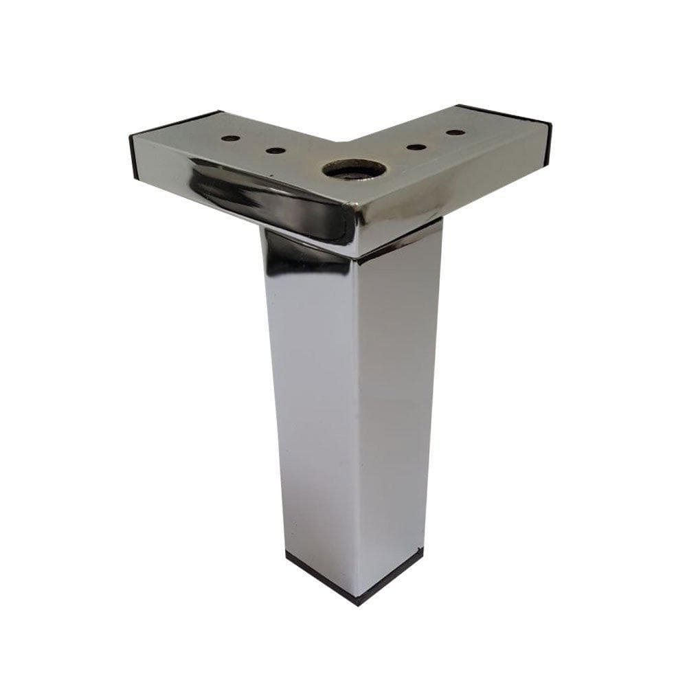 Stalen meubelpoot chroom 4 × 4 cm – 15 cm hoog van Furniture Legs Europe