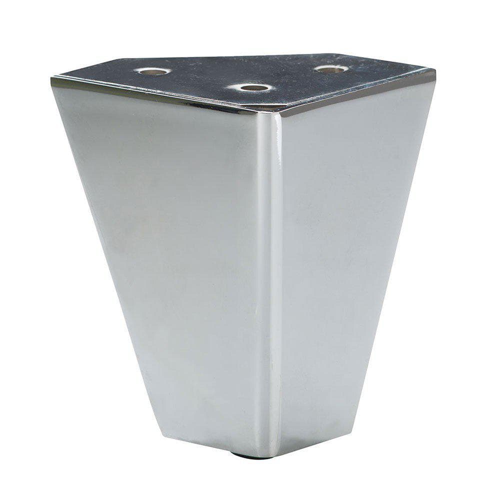 Stalen meubelpoot chroom – 6×6 cm, 6,5 cm hoog – Furniture Legs Europe