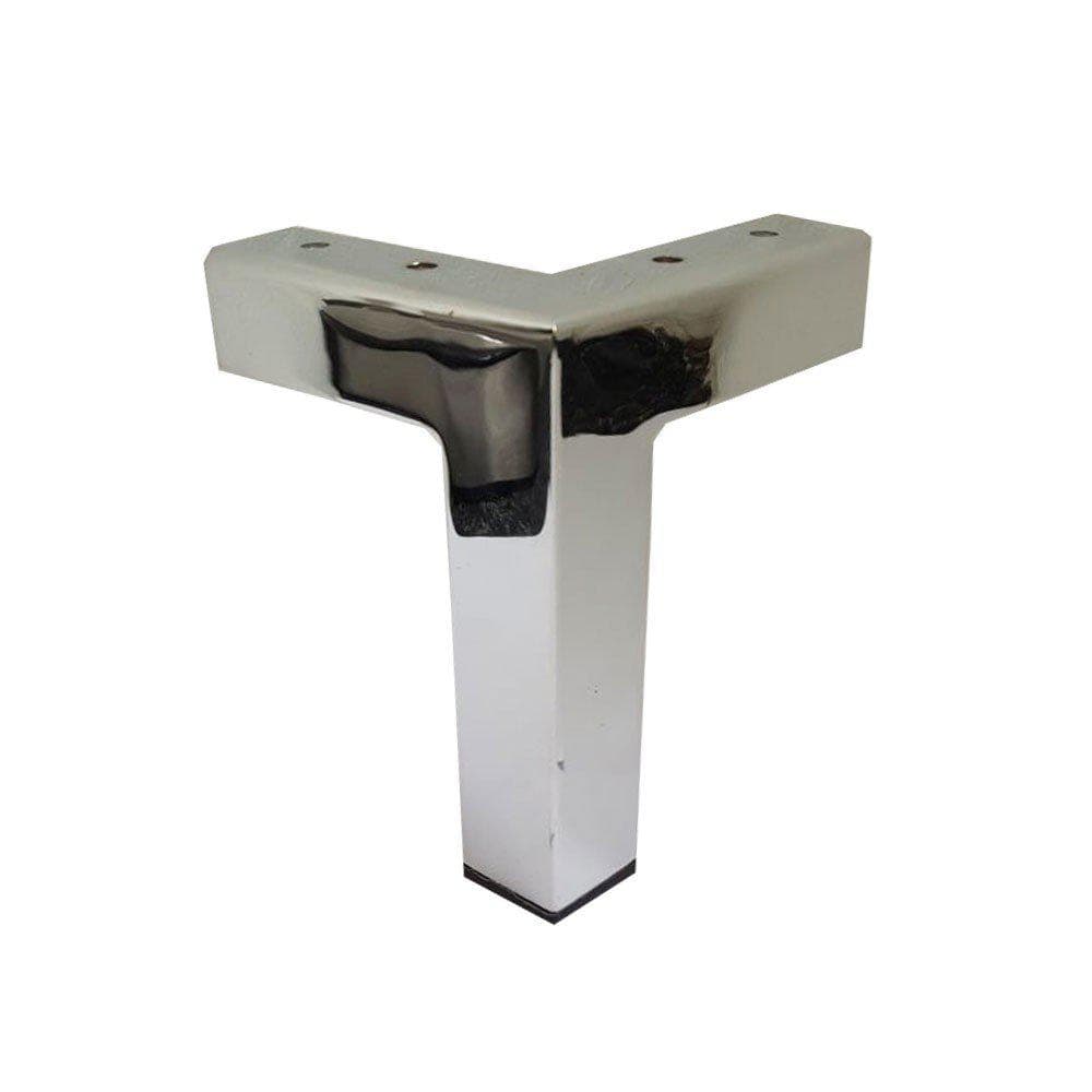 Stalen meubelpoot in chroom – 13 cm hoogte, 3 × 3 cm, strak en robuust