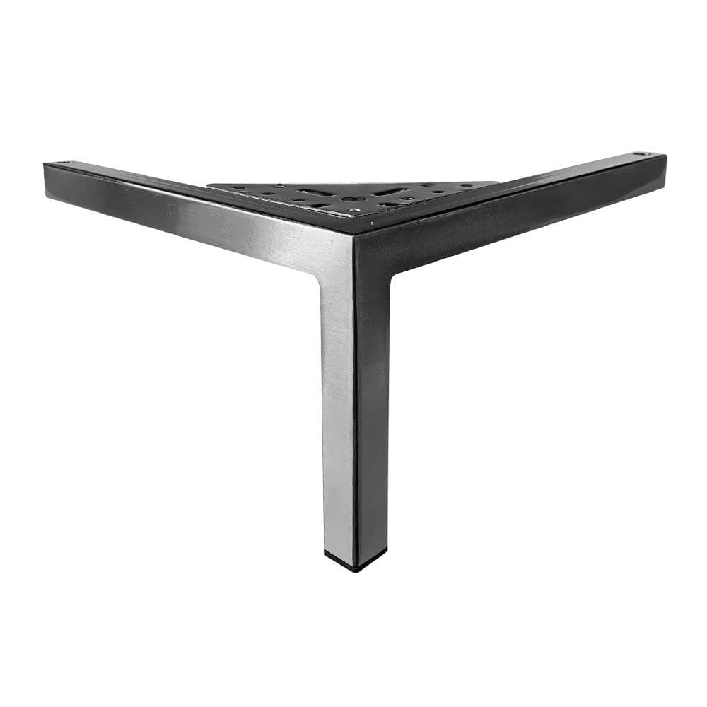 Stalen meubelpoot met RVS‑look – 14 cm hoog, hoek 2 × 2 cm