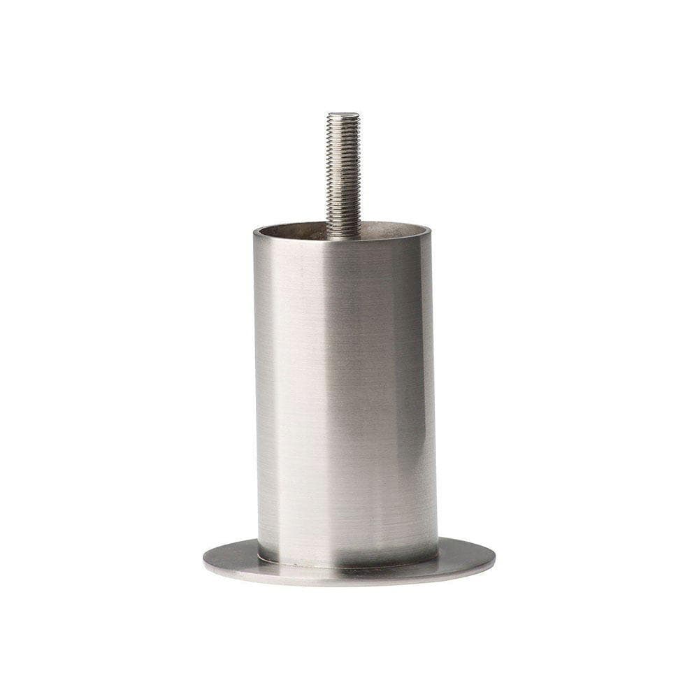 Stalen meubelpoot met RVS-look – ronde 4 cm × 8 cm (M8)