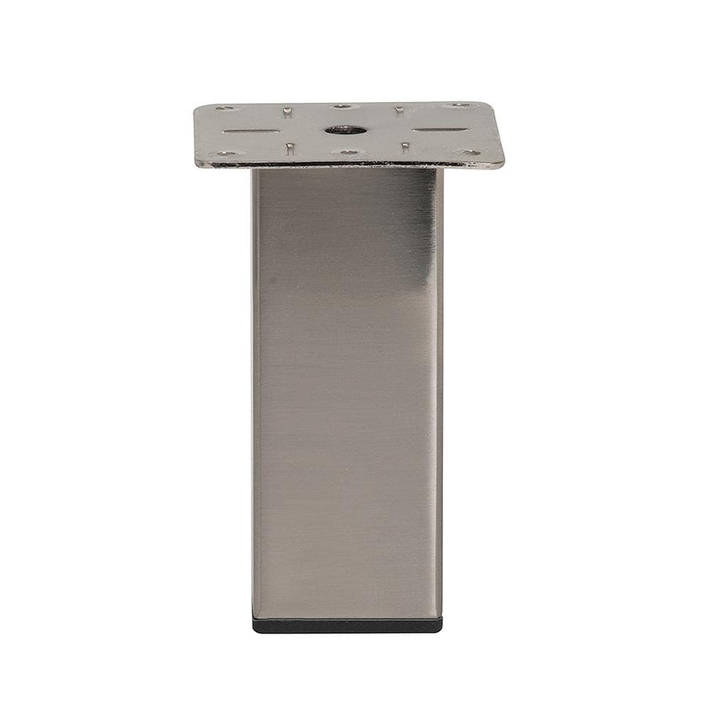 Stalen meubelpoot met RVS-look – vierkant 5 × 5 cm, 13 cm hoog